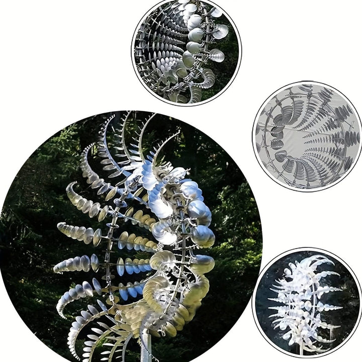 Lisslune | 1 Piece Magical Metal Windmill, 3D Metal Outdoor Wind Chime for Yard and Garden, Unique Metal Kinetic Wind Sculptures & Wind Chime, Wind Catcher Metal Outdoor Lawn Terrace Decoration Wind Sculpture