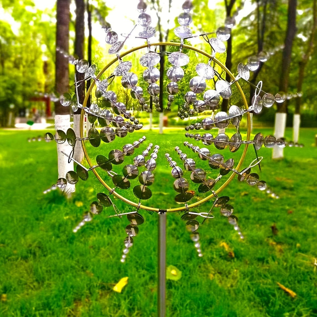 Lisslune | 1 Piece Magical Metal Windmill, 3D Metal Outdoor Wind Chime for Yard and Garden, Unique Metal Kinetic Wind Sculptures & Wind Chime, Wind Catcher Metal Outdoor Lawn Terrace Decoration Wind Sculpture