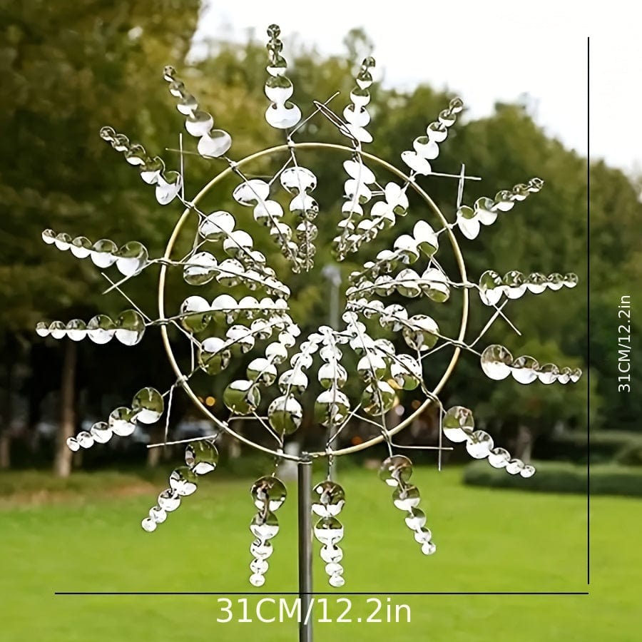Lisslune | 1 Piece Magical Metal Windmill, 3D Metal Outdoor Wind Chime for Yard and Garden, Unique Metal Kinetic Wind Sculptures & Wind Chime, Wind Catcher Metal Outdoor Lawn Terrace Decoration Wind Sculpture