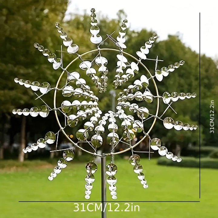 Lisslune | 1 Piece Magical Metal Windmill, 3D Metal Outdoor Wind Chime for Yard and Garden, Unique Metal Kinetic Wind Sculptures & Wind Chime, Wind Catcher Metal Outdoor Lawn Terrace Decoration Wind Sculpture