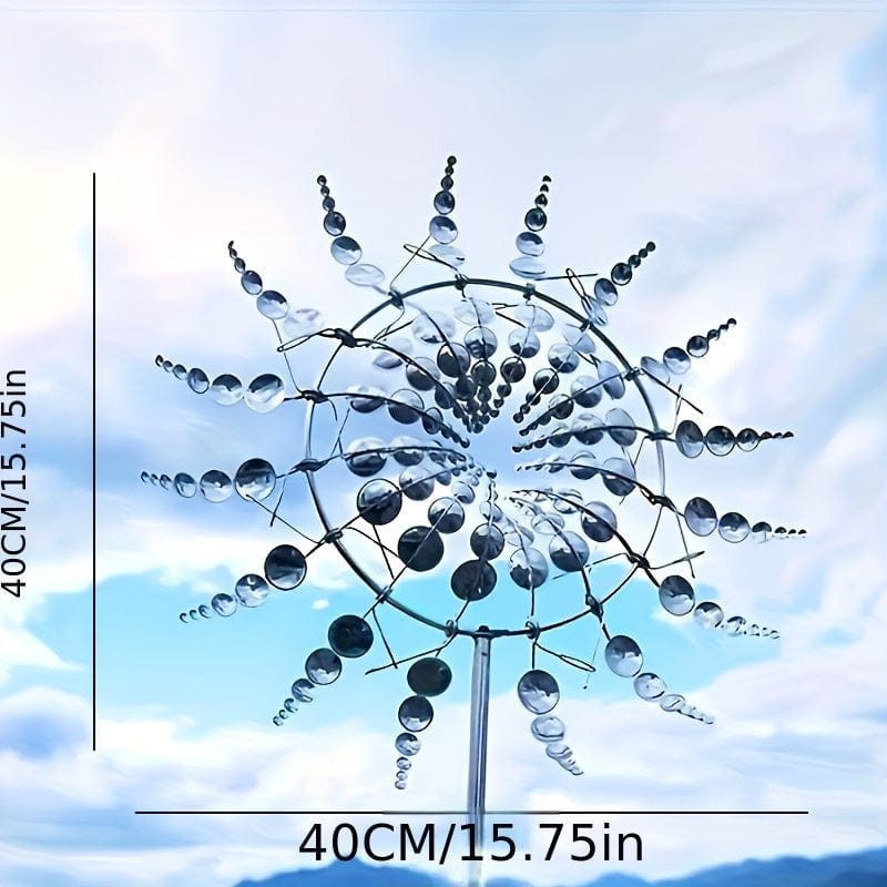 Lisslune | 1 Piece Magical Metal Windmill, 3D Metal Outdoor Wind Chime for Yard and Garden, Unique Metal Kinetic Wind Sculptures & Wind Chime, Wind Catcher Metal Outdoor Lawn Terrace Decoration Wind Sculpture