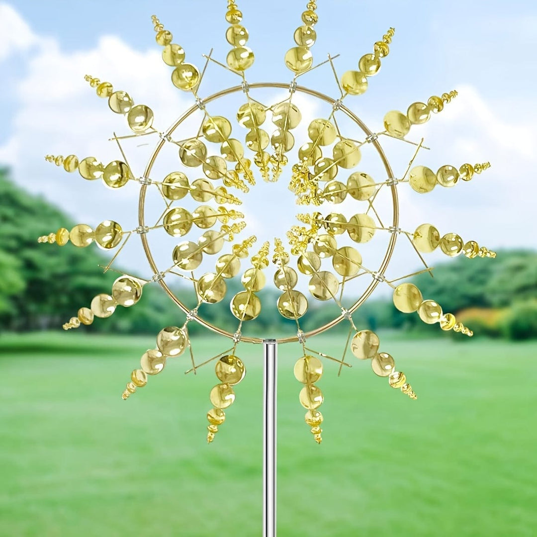 Lisslune | 1 Piece Magical Metal Windmill, 3D Metal Outdoor Wind Chime for Yard and Garden, Unique Metal Kinetic Wind Sculptures & Wind Chime, Wind Catcher Metal Outdoor Lawn Terrace Decoration Wind Sculpture