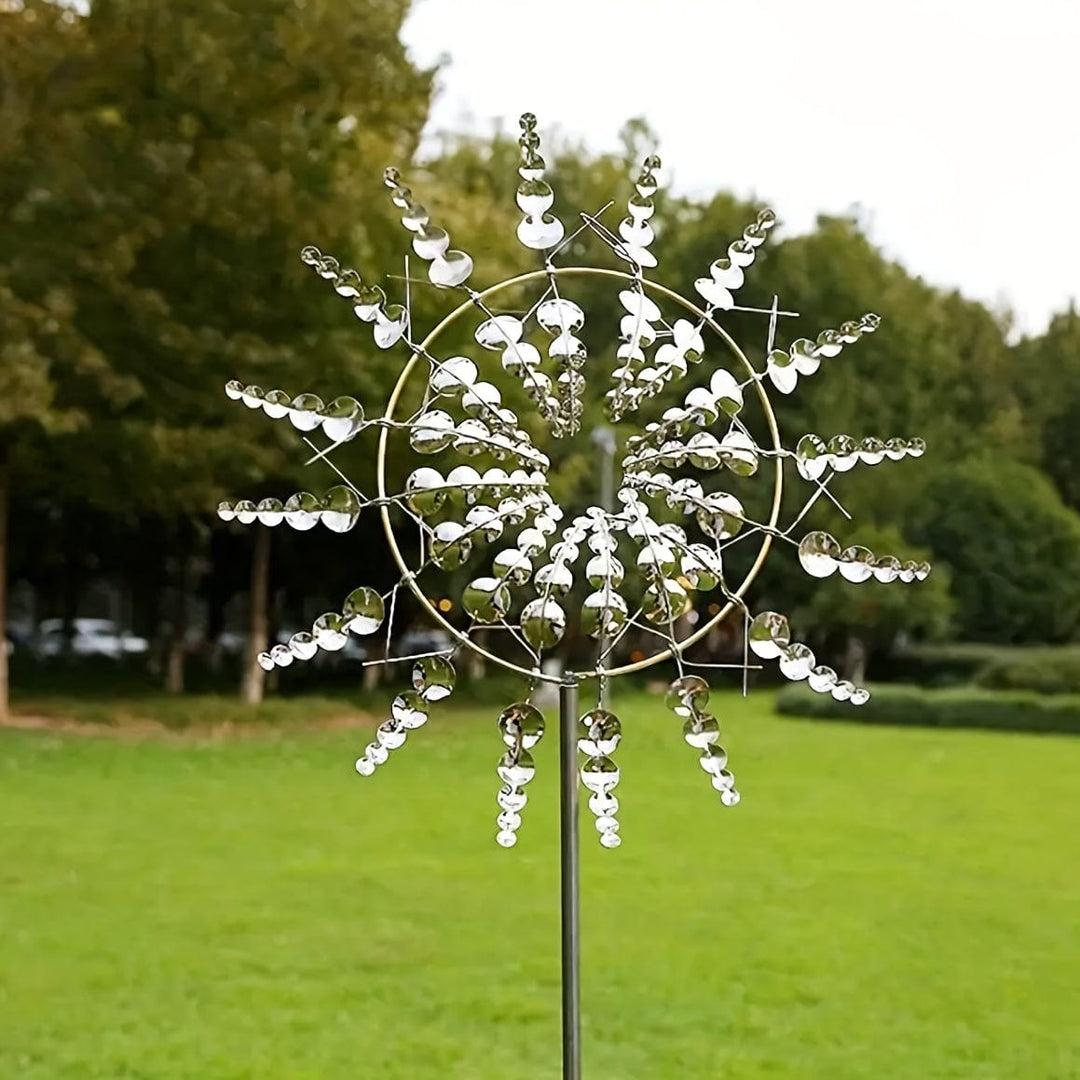 Lisslune | 1 Piece Magical Metal Windmill, 3D Metal Outdoor Wind Chime for Yard and Garden, Unique Metal Kinetic Wind Sculptures & Wind Chime, Wind Catcher Metal Outdoor Lawn Terrace Decoration Wind Sculpture
