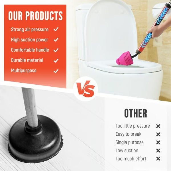 Lisslune | PLUNGAIR – High-Pressure Toilet Unblocker for Effective Clog Removal