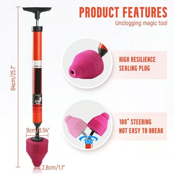 Lisslune | PLUNGAIR – High-Pressure Toilet Unblocker for Effective Clog Removal