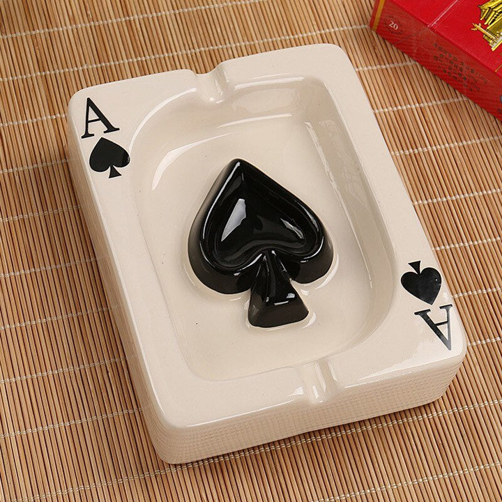 Lisslune | AceTray – Playing card-inspired rectangular ceramic ashtray