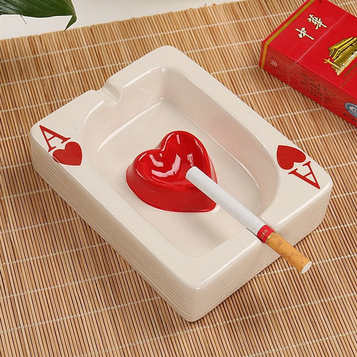 Lisslune | AceTray – Playing card-inspired rectangular ceramic ashtray