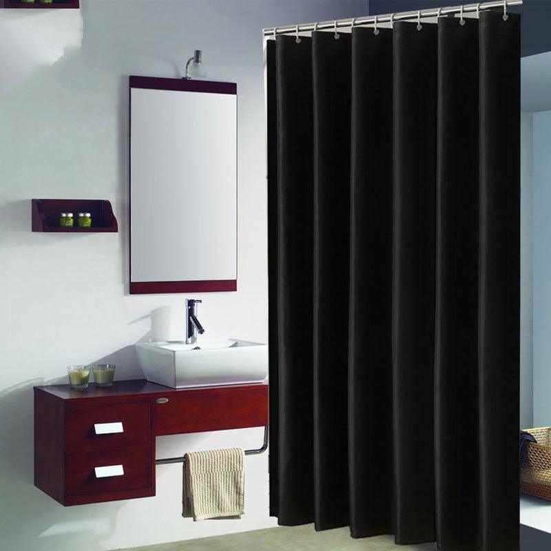 Lisslune | Waterproof black polyester shower curtain with various size options