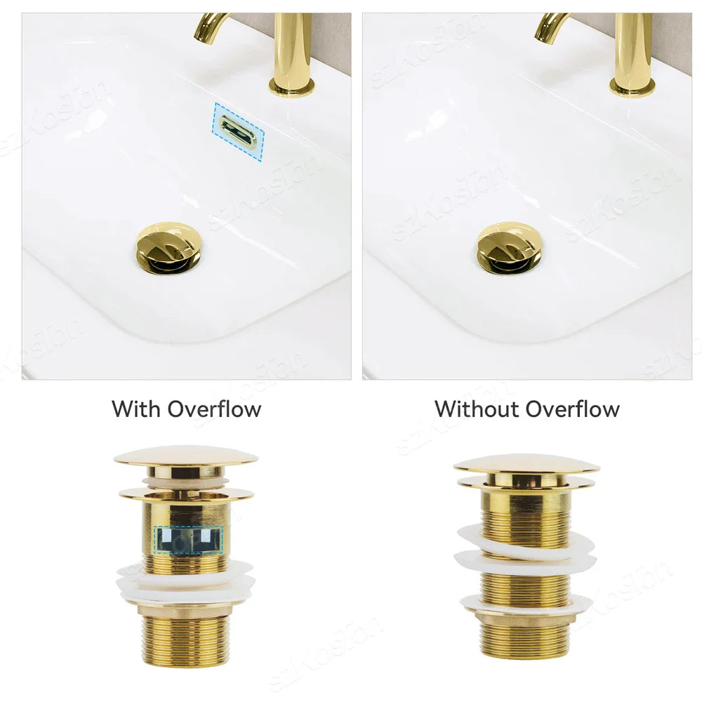 Lisslune | Pop-Up Basin Drain Plug with Overflow Options (1+1 FREE)