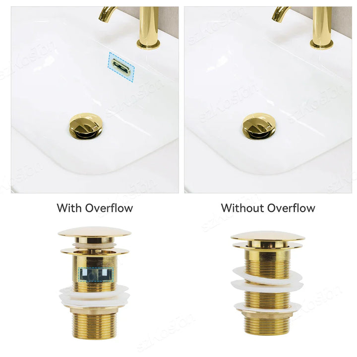 Lisslune | Pop-Up Basin Drain Plug with Overflow Options (1+1 FREE)