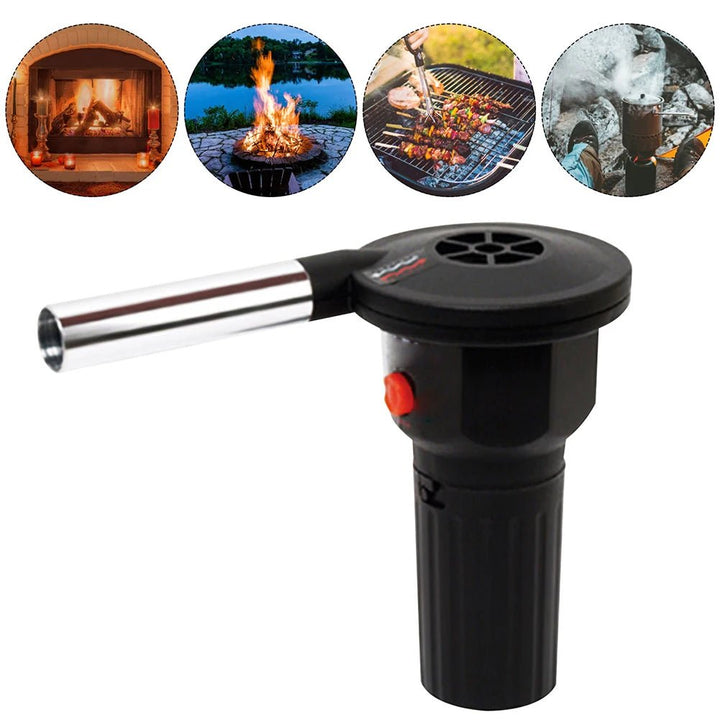 Lisslune | Portable BBQ Fire Bellows – Aluminum Hand Blower for Grilling, Camping & Picnics
