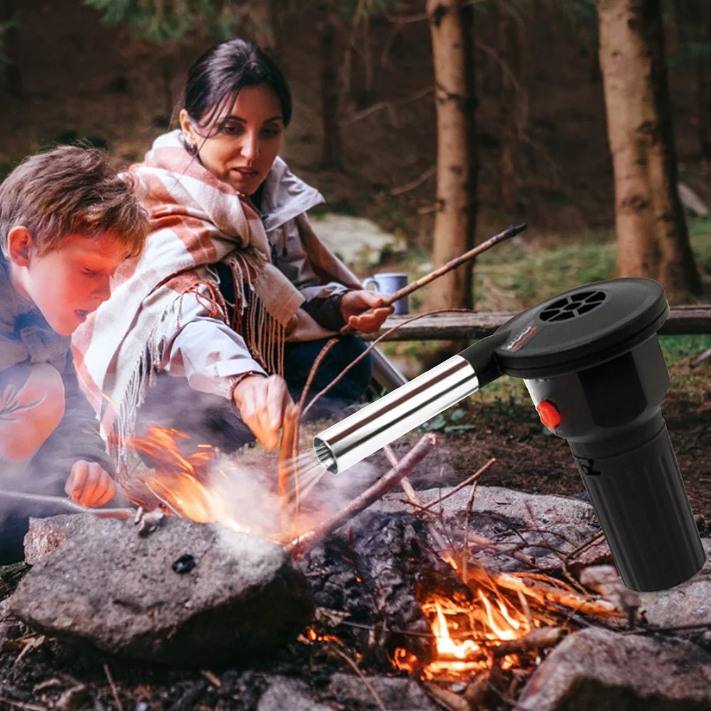 Lisslune | Portable BBQ Fire Bellows – Aluminum Hand Blower for Grilling, Camping & Picnics