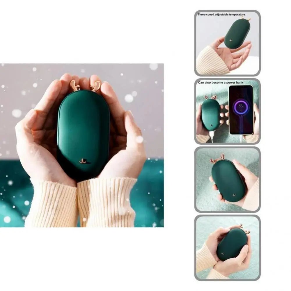 Lisslune | Portable Hand Warmers & Power Bank  – 2-in-1 Device with 10,000mAh Battery with Temperature Display, Adjustable Heat, Perfect Christmas Gift
