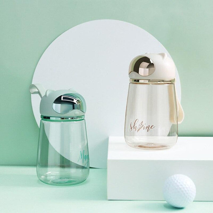 Lisslune | Charming cat-themed children's hydration bottle set in four fun colors