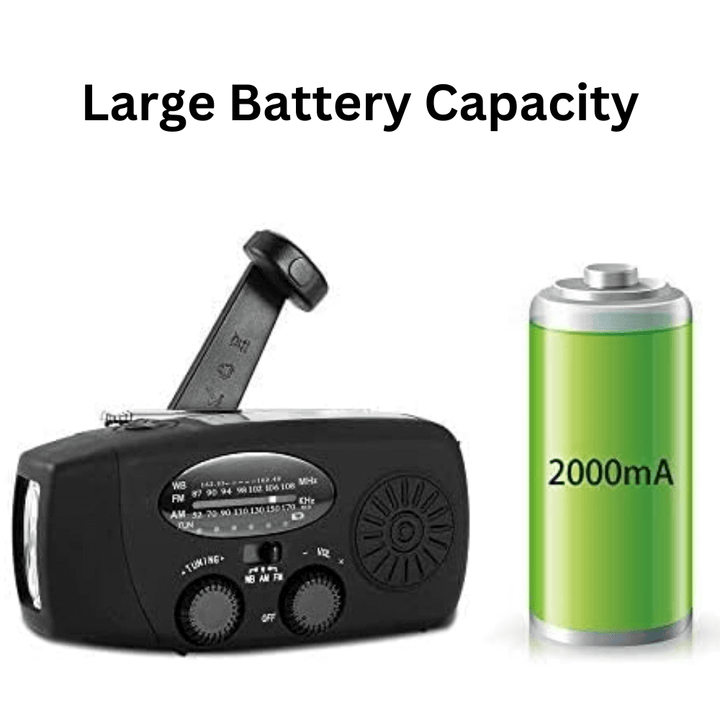Lisslune | Portable Wind-Up Radio | AM/FM, Weather Broadcasts & Built-In Power Bank for Emergency Preparedness