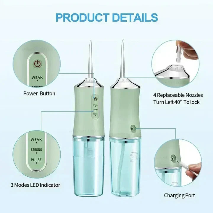 Lisslune | Rechargeable Wireless Water Flosser AquaSmile – Professional Oral Care at Home and On the Go