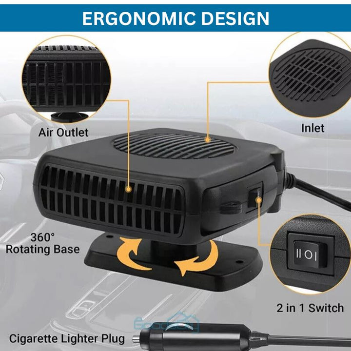 Lisslune | 12V Portable Car Heater with 360° Rotatable Base
