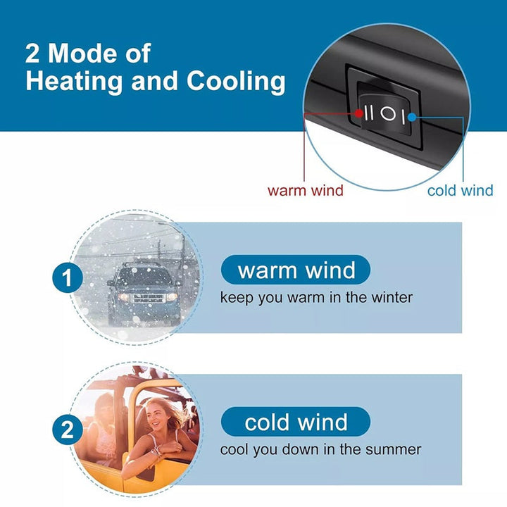 Lisslune | 12V Portable Car Heater with 360° Rotatable Base