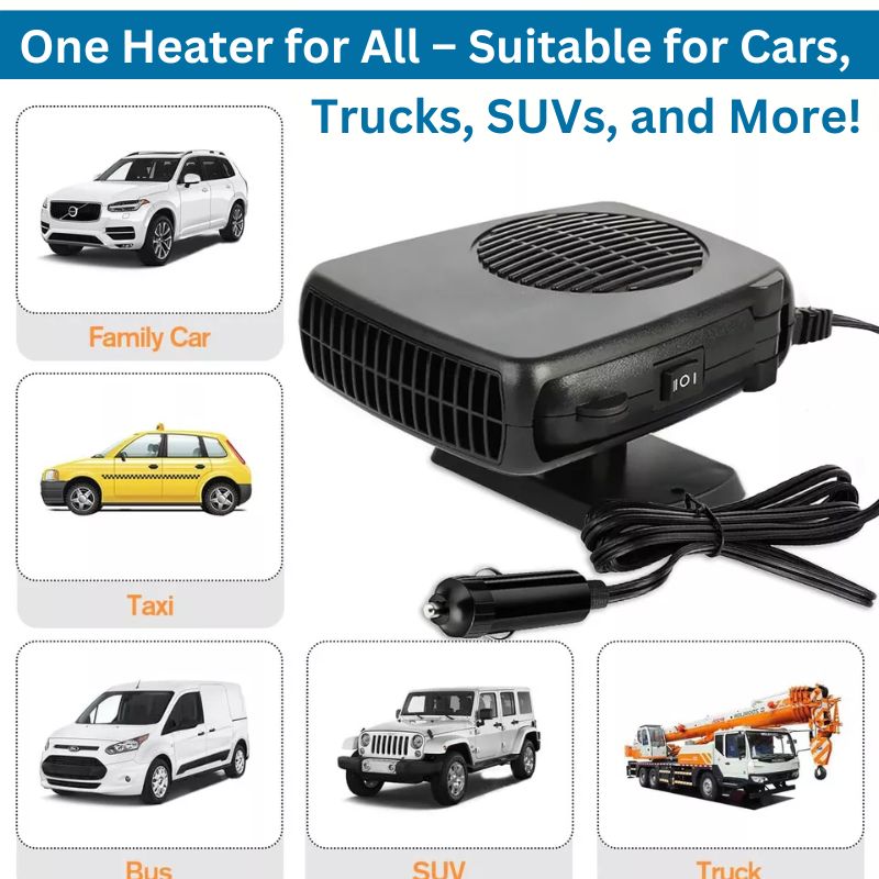 Lisslune | 12V Portable Car Heater with 360° Rotatable Base