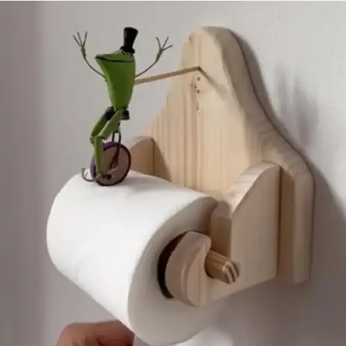Lisslune | Toilet paper holder Original Frog on the Bicycle