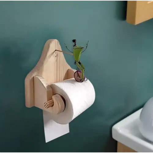 Lisslune | Toilet paper holder Original Frog on the Bicycle