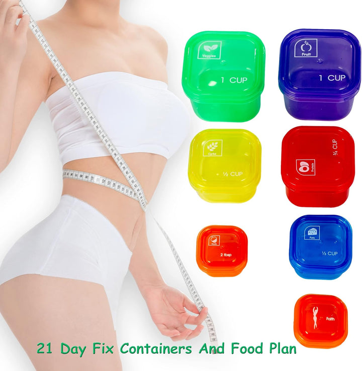 Lisslune | Portion Control Containers (14-Piece Set) - 21 Day Fix for Weight Loss