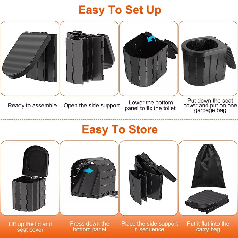 Lisslune | Heavy-Duty Foldable Portable Toilet