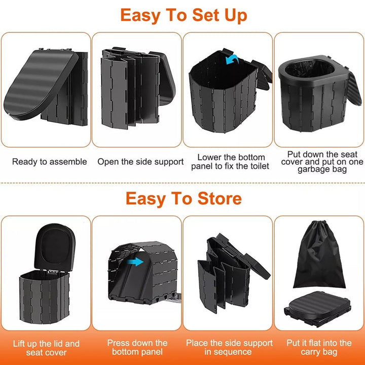 Lisslune | Heavy-Duty Foldable Portable Toilet