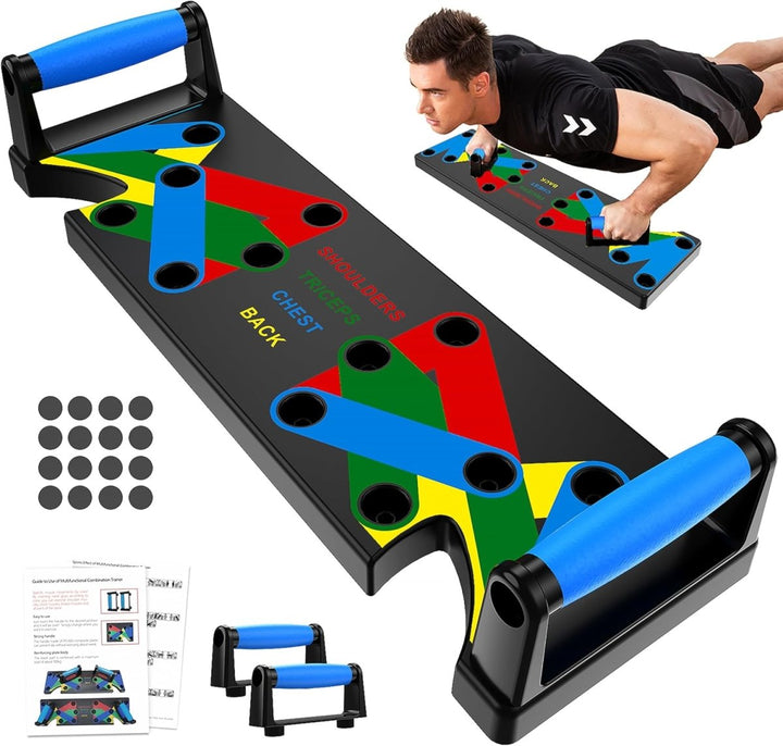 Lisslune | Powerflex Push-Up Training Board – Color-Coded Chest, Shoulder & Triceps Workout – Durable & Portable Design – All Fitness Levels