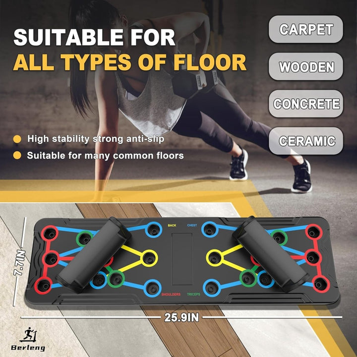 Lisslune | Powerflex Push-Up Training Board – Color-Coded Chest, Shoulder & Triceps Workout – Durable & Portable Design – All Fitness Levels