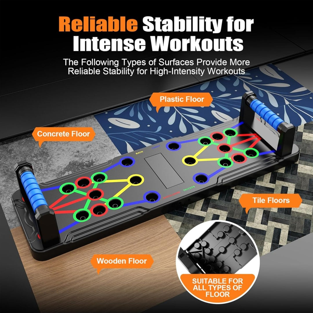 Lisslune | Powerflex Push-Up Training Board – Color-Coded Chest, Shoulder & Triceps Workout – Durable & Portable Design – All Fitness Levels