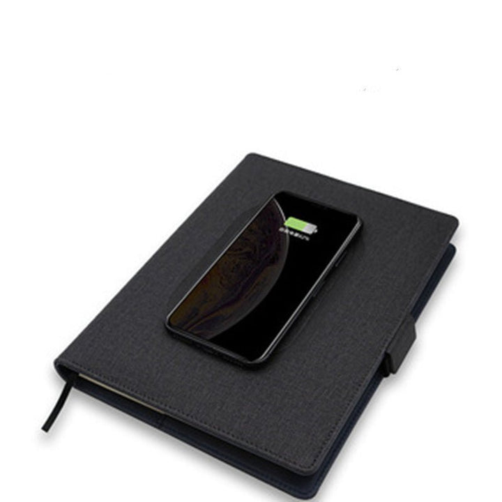Lisslune | POWERFOLIO – A5 Leather Notebook with Built-in Wireless Charger