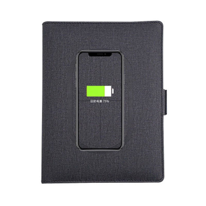 Lisslune | POWERFOLIO – A5 Leather Notebook with Built-in Wireless Charger