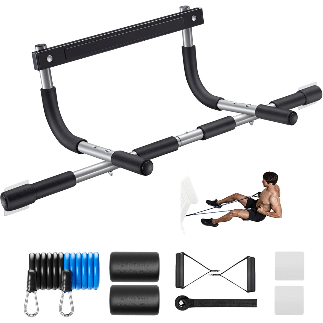 Lisslune | PowerGrip Pull-Up Bar – Heavy Duty Doorway Chin-Up Bar – 200 kg Capacity – Multi-Grip for Full Upper Body Workout