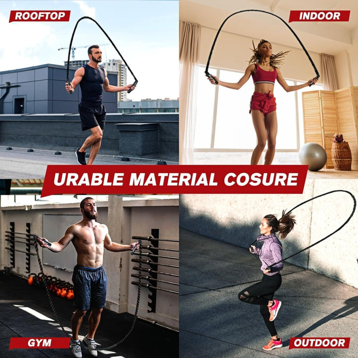 Lisslune | PowerJump – Adjustable Weighted Jump Rope for Strength, Cardio, and Endurance Training