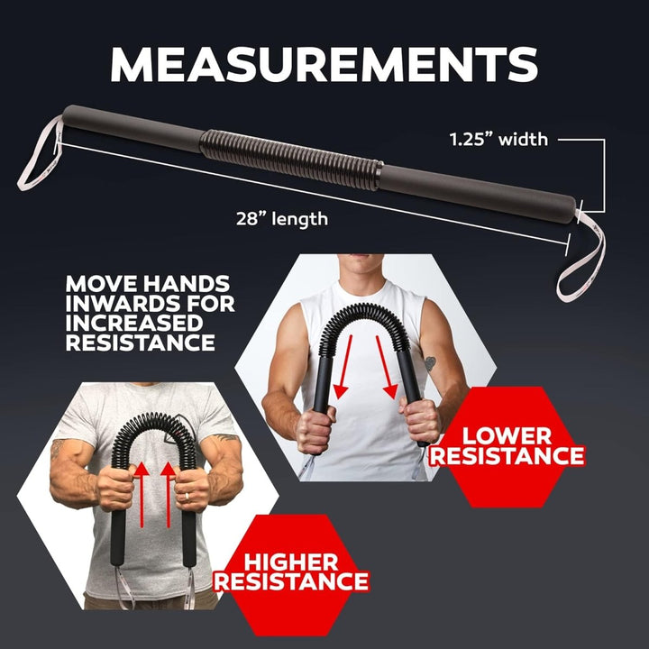 Lisslune | Powerwist Upper Body Training Bar – Adjustable Resistance – Full Body Strength & Endurance Trainer – Compact Home Gym Equipment