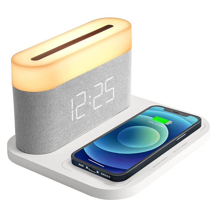 Lisslune | 3-in-1 Wireless Charger, LED Lamp & Digital Alarm Clock | Fast Charging Dock