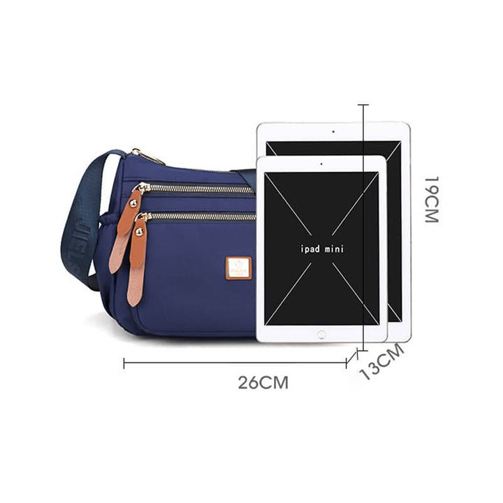 Lisslune | Lightweight Nylon Shoulder Bag with Pockets