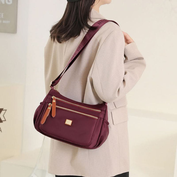 Lisslune | Lightweight Nylon Shoulder Bag with Pockets
