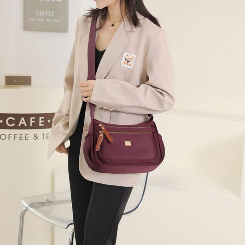 Lisslune | Lightweight Nylon Shoulder Bag with Pockets