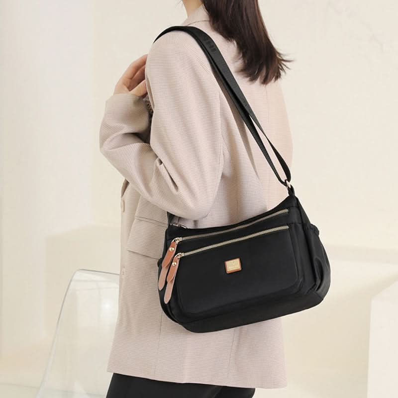 Lisslune | Lightweight Nylon Shoulder Bag with Pockets