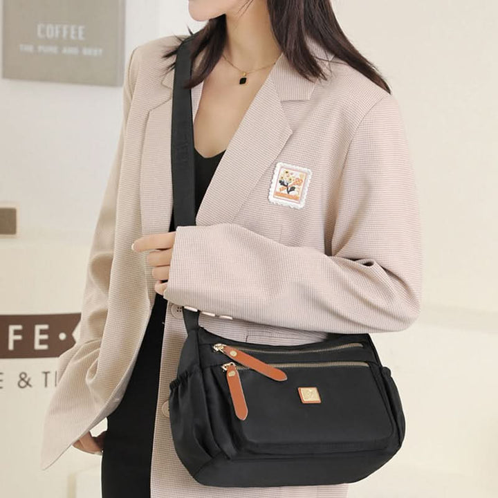 Lisslune | Lightweight Nylon Shoulder Bag with Pockets