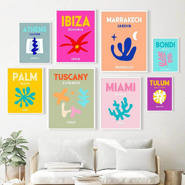 Rynx | Preppy Cities Bright Canvas Poster