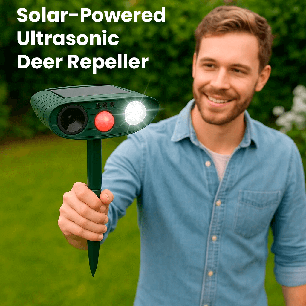 Lisslune | Solar-Powered Ultrasonic Deer Repeller - Effective Deer Deterrent for Gardens & Yards in 48 Hours