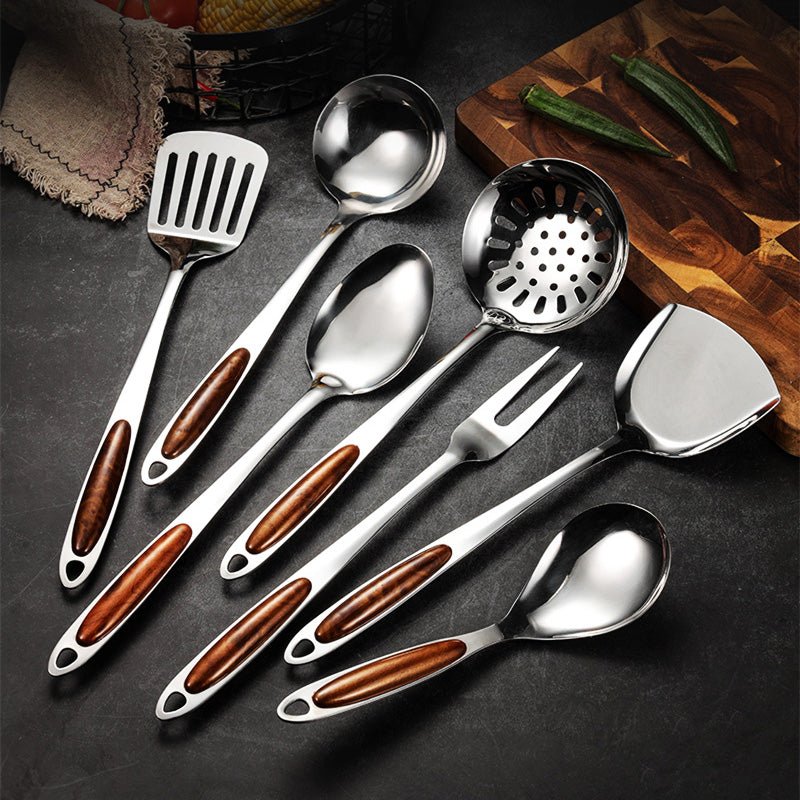 Lisslune | SLEEKPREP Utensil Set – Stainless Steel Cooking Tools with Non-Slip Ergonomic Handles
