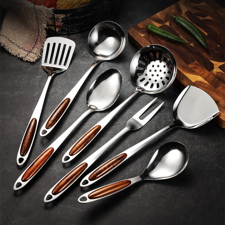 Lisslune | SLEEKPREP Utensil Set – Stainless Steel Cooking Tools with Non-Slip Ergonomic Handles