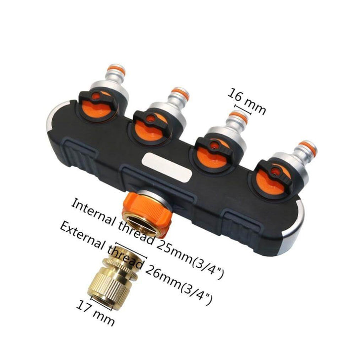 Lisslune | 4-way Garden Hose Faucet Splitter Connector
