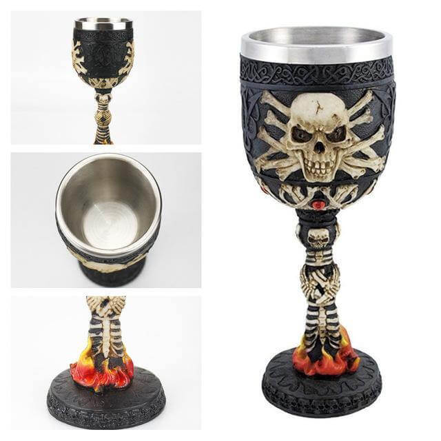Lisslune | Stainless Steel Skull Gothic Goblet Cocktail Glass