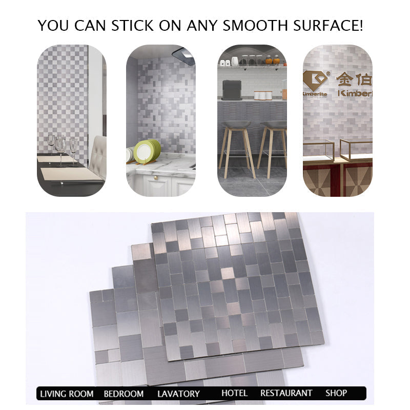 Lisslune | 3D Metal Self Adhesive Brick Wall Stickers
