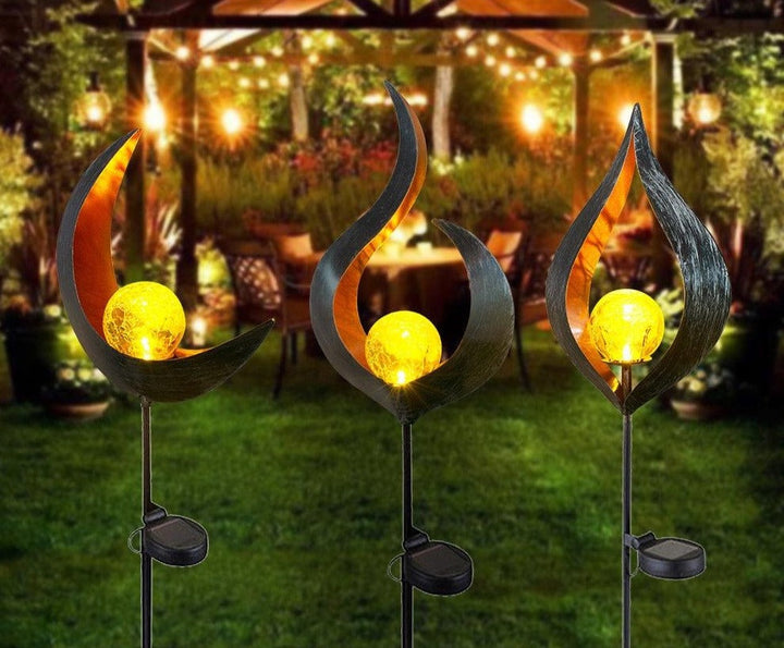 Lisslune | IgnisLuxe LED Garden Light with Artificial Flame Look | Solar Powered | Atmospheric Outdoor Lighting | Decor for Garden & Terrace